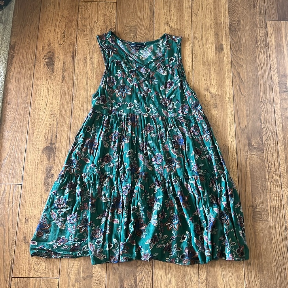 American eagle babydoll green floral vintage dress size small